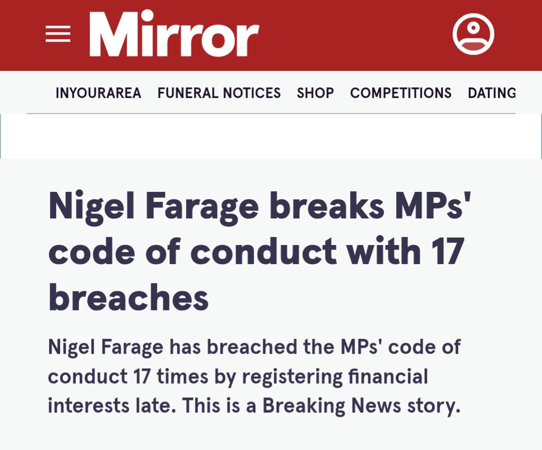 labourpress's tweet image. Farage failed to declare over £380,000 in outside earnings on top of his MP's salary. 

He's lining his pockets when he should be standing up for Britain.

parliament.uk/globalassets/d…