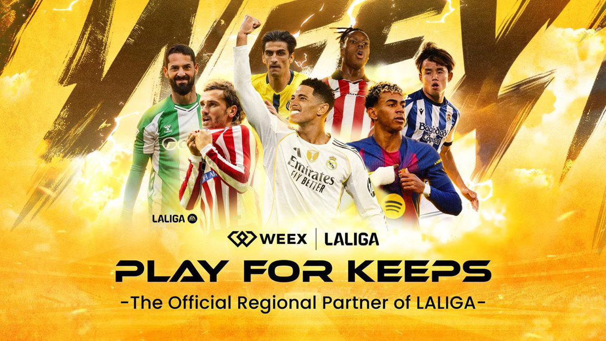 WEEX_Official's tweet photo. π WEEX is now the Official Regional Partner of LALIGA in Taiwan & Hong Kong! π₯@LaLiga
π Football + Crypto = Next Level β½πΉ
π From match day to market day, itβs all about commitment, competition & community!
π Learn about the details: https://t.co/ebhn0tE4b8
#WEEX #LALIGA #Crypto