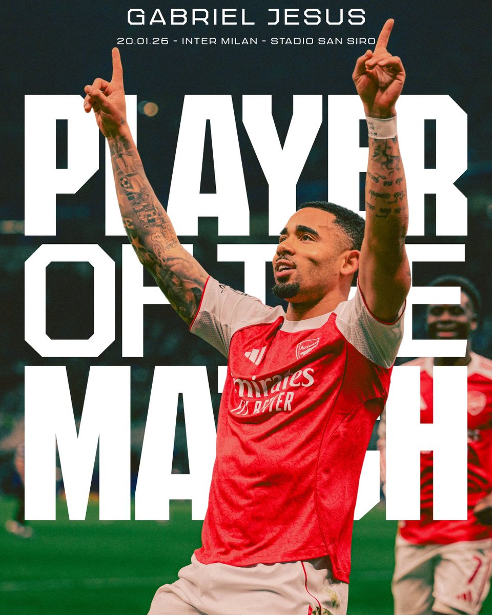 At the double.

Last night's Player of the Match, as voted by you: Gabriel Jesus 👏