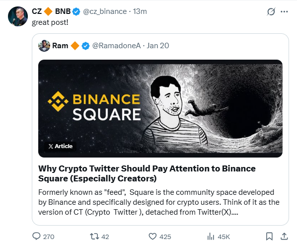 NonPlayerCaesar's tweet image. 币安广场原生 meme - 山野万里 你是我藏在微风里的欢喜

0x248db81f8307de98107602d5fdf1aa6398a14444

源自 @cz_binance 在币安广场的连麦活动