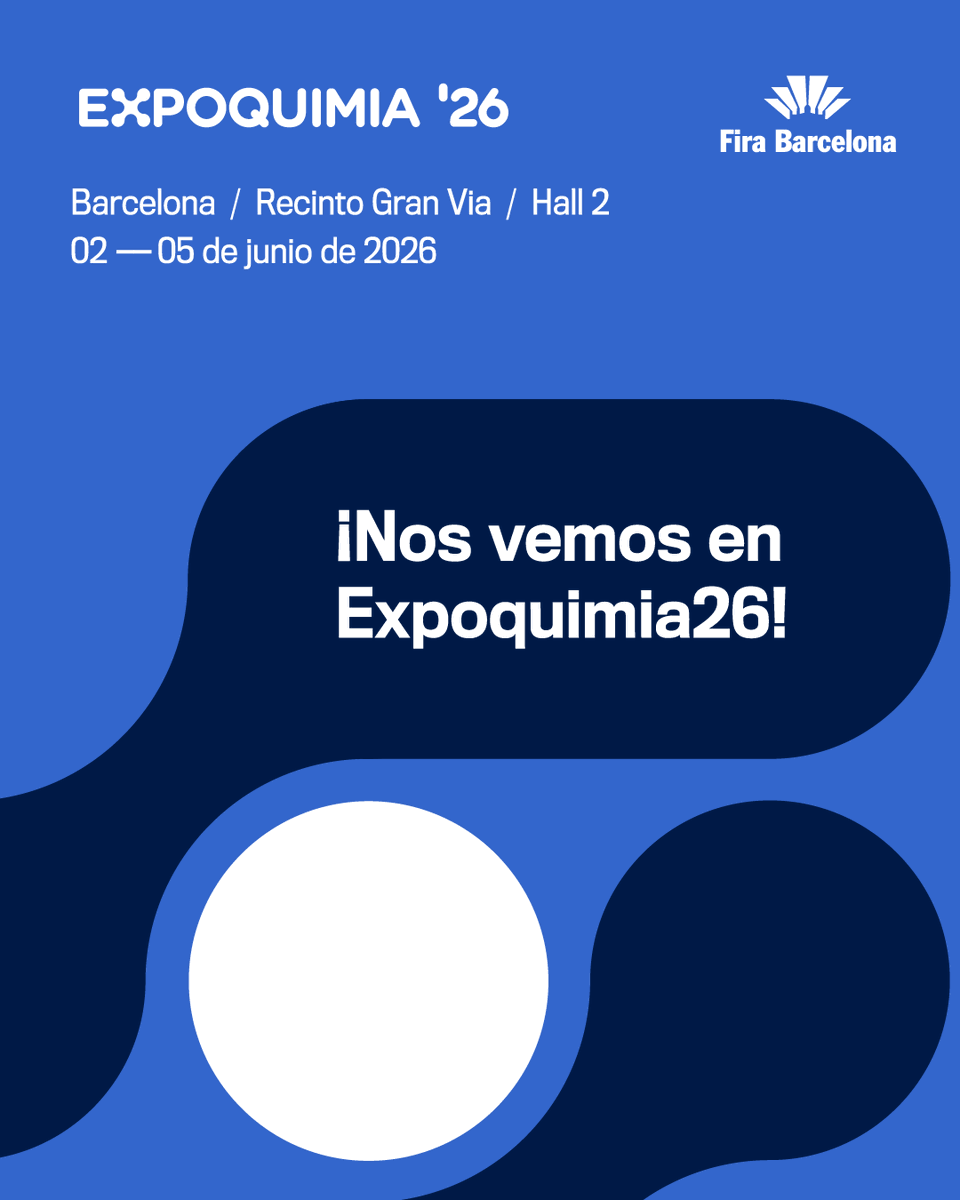Fedit's tweet photo. ¡Nos vemos en @expoquimia, un evento con más de 50 años de historia que evoluciona para impulsar la #innovación, la #sostenibilidad y la #eficiencia en la #Química y las Industrias de Proceso!
🔗 Toda la información: https://t.co/pntjrx9Vna
#Fedit es #EntidadColaboradora https://t.co/b5UyVeF0KD