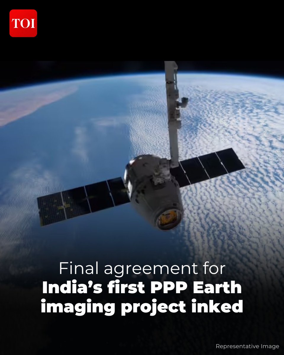 timesofindia's tweet image. The country’s first Earth Observation Satellite System (EOSS) under #PPP saw a key milestone with the signing of a concession agreement that allows the winning consortium to finally begin work on the #ground, four months after it won the project from the Indian National Space