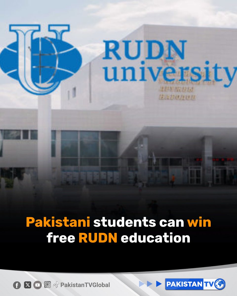 PakTVGlobal's tweet photo. Registration opens for the RUDN Open Olympiad, offering high school and final-year university students a chance at full scholarships or tuition discounts to study in Russia under the government quota.
#RUDNOlympiad #StudyInRussia #ScholarshipOpportunity #EducationAbroad #PakistanTV #PakistanTvglobal
