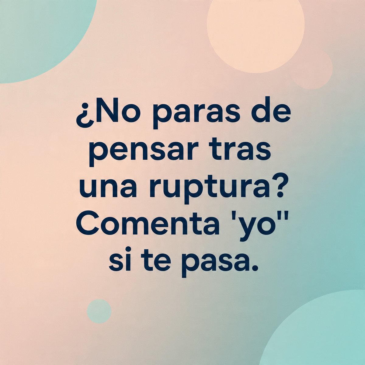 Estoy preparando una guía práctica para personas que están pasando por una ruptura amorosa y sienten que no logran calmar su cabeza. Si te pasa, comenta ‘yo’. Esto me ayudará a asegurarme de crear algo realmente útil para quienes lo necesitan.