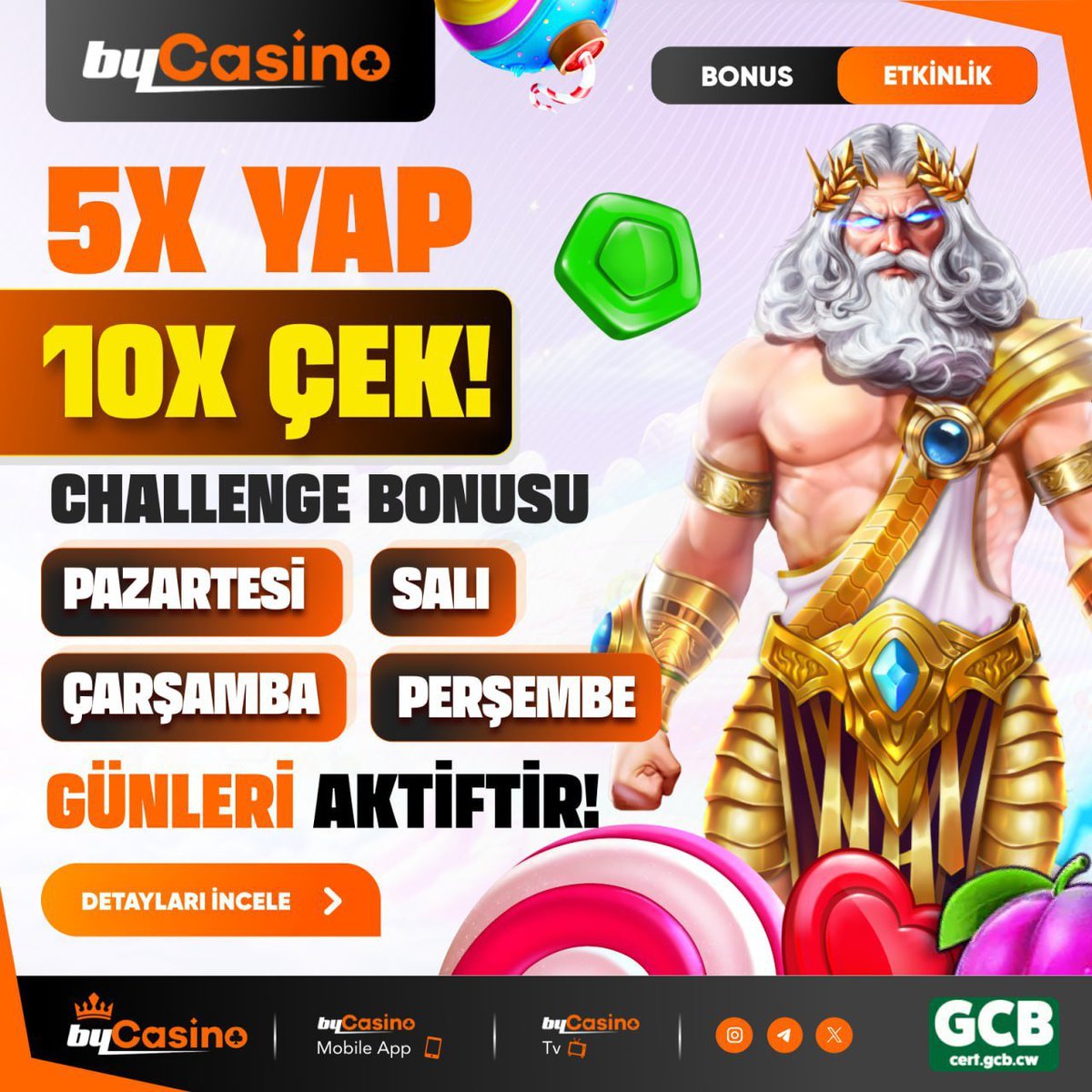 🎆 Tebrikler Dün Yatırım Yapan Tüm Üyelerimiz Kazandı

🕞 YATIRIM YAP MİLYONER LİSTESİNE GİR
🎰Günlük Freespin Hediyelerin Aktif

😍 Hediye Listesi: EKLEMELER TAMAMLANDI İYİ OYUNLAR!
➡️ 50 FREESPİN – Gates of Olympus
➡️ 100 FREESPİN – Gates of Olympus 1000
cutt.ly/bycasino2026