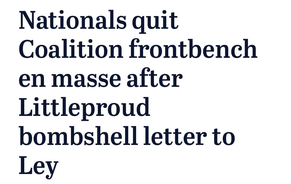 adamnicotera's tweet photo. UPDATE: David Littleproud and ALL of the National Party’s frontbenchers have quit their positions
#libsplit #natsplit #libspill #auspol https://t.co/SHQYVCVEnr