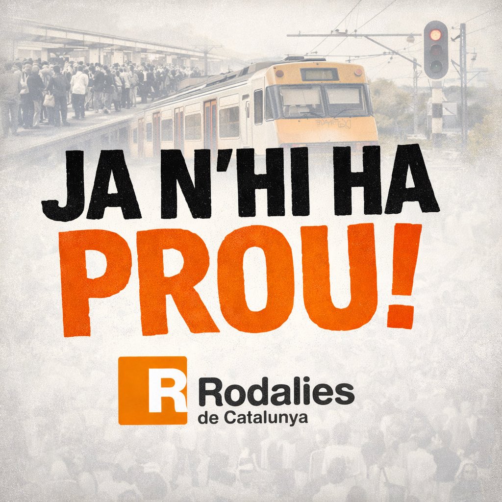 N'estem farts!!!

No mereixem un servei que ens deixa tirats dia rere dia. 

Fa anys que ho denunciem!!!!

Paguem de primera i viatgem en tercera! Ja n'hi ha prou! #SantAdrià #Rodalies