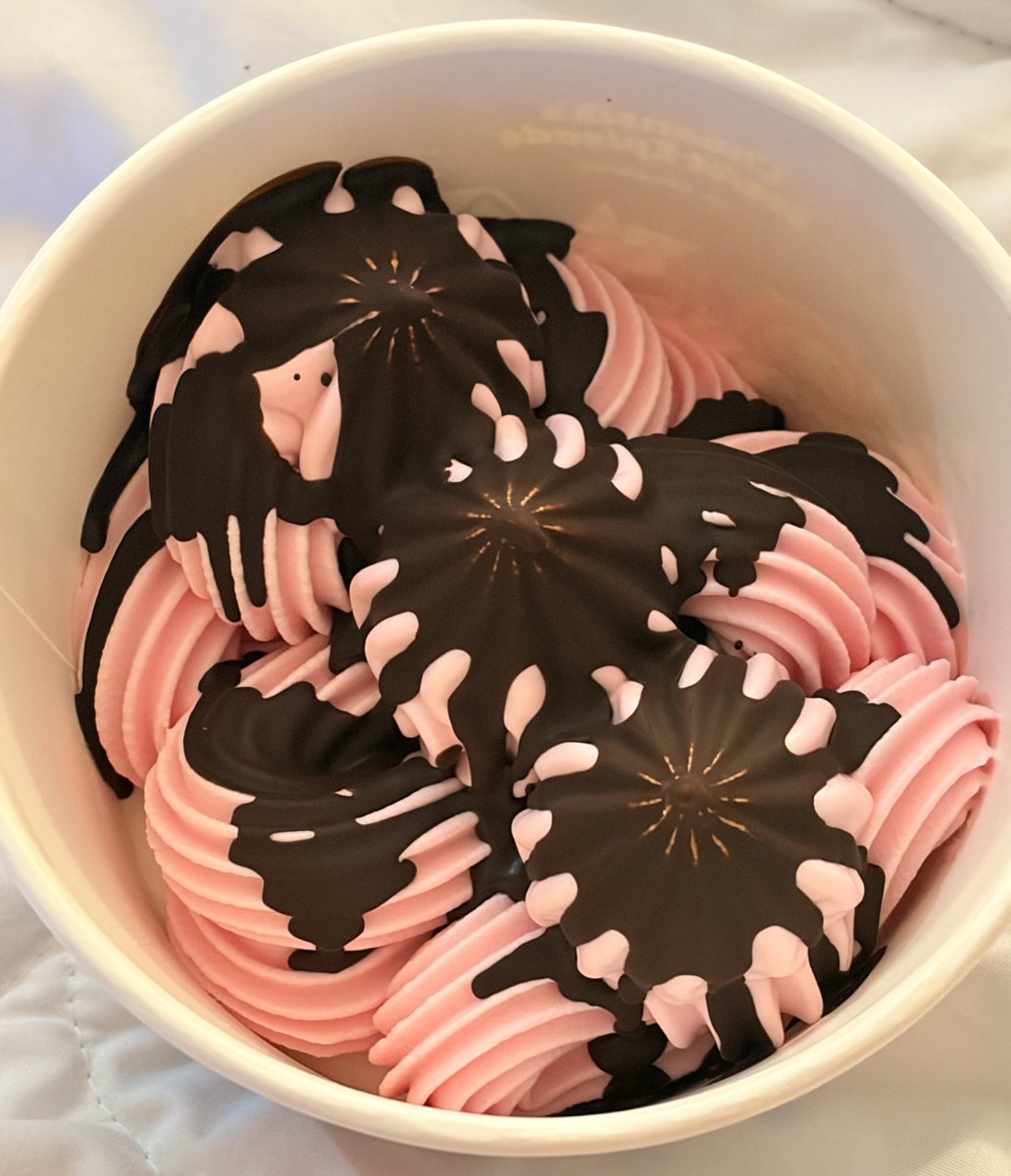 요거트월드 설향딸기 요거트아이스크림 + 초코팅 조합 너무너무 맛있당... 🍓🍨