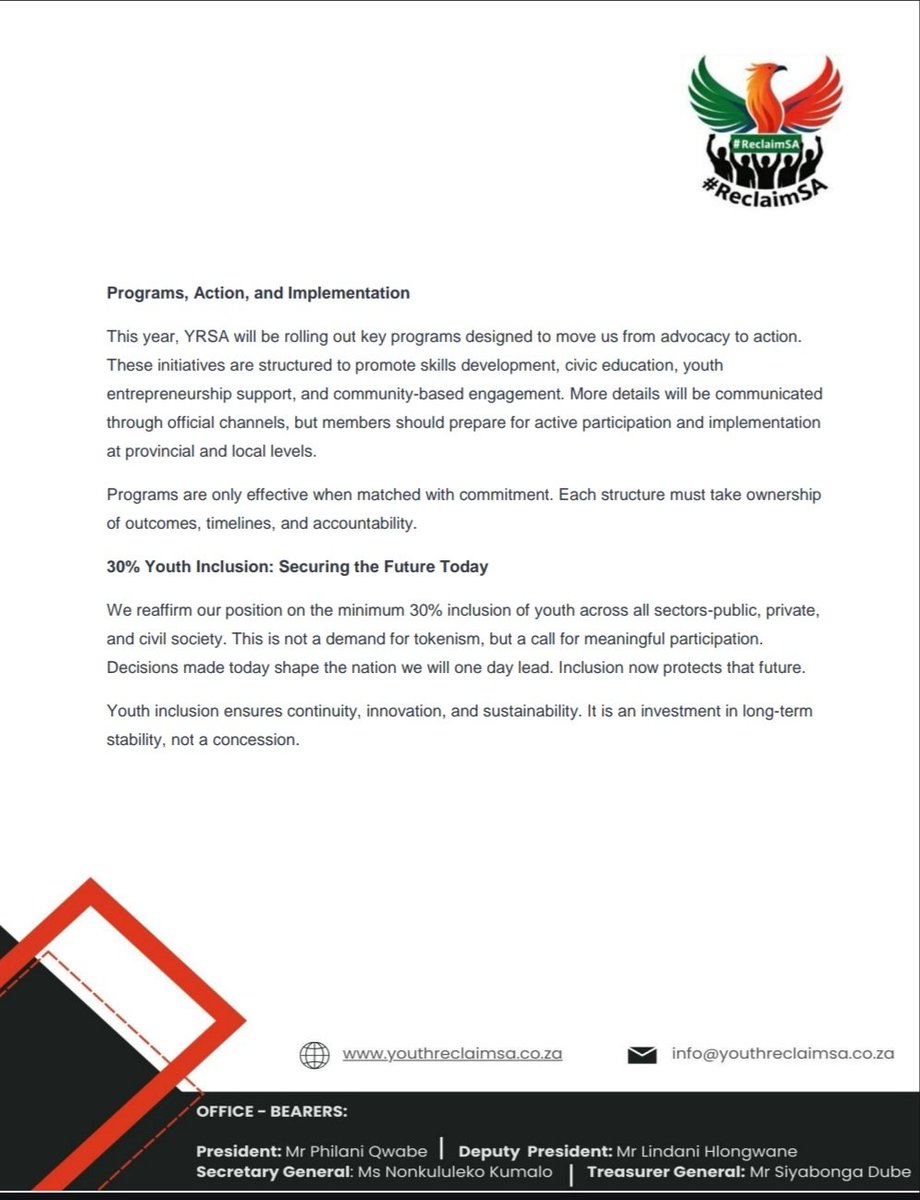 ReclaimSA_'s tweet photo. Attention Reclaimers 🇿🇦💯

Please see below the presidential welcome notice document #ReclaimSA Official (YRSA) https://t.co/IF6qwszZ0l