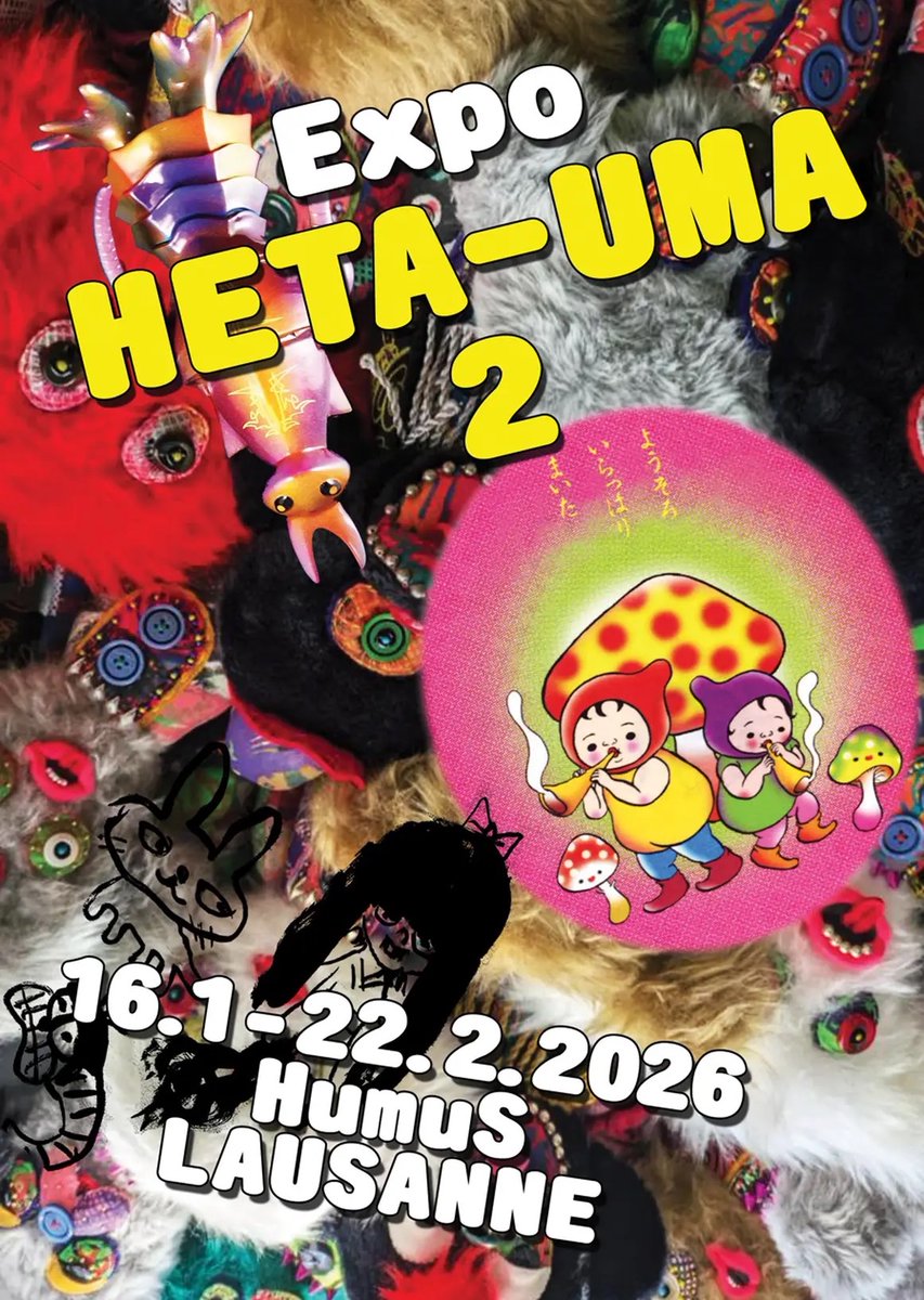 HANAWANDER's tweet photo. スイスで開催されているグループ展
「HETA-UMA 2」に参加しています。是非よろしくお願いします。 https://t.co/Y2GlyZXpUm
