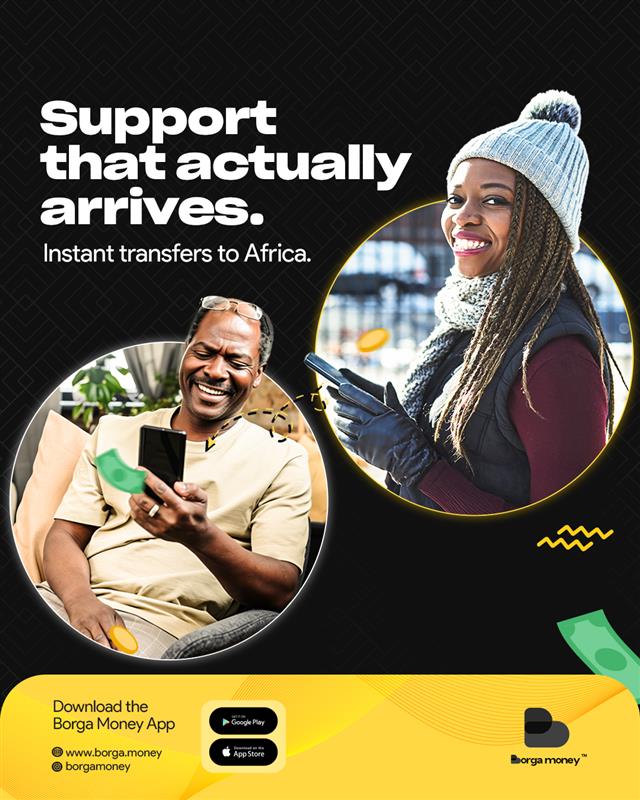 No delays. No “have you received it?”​
With the Borga Money App, your money gets there fast and safely. 💛