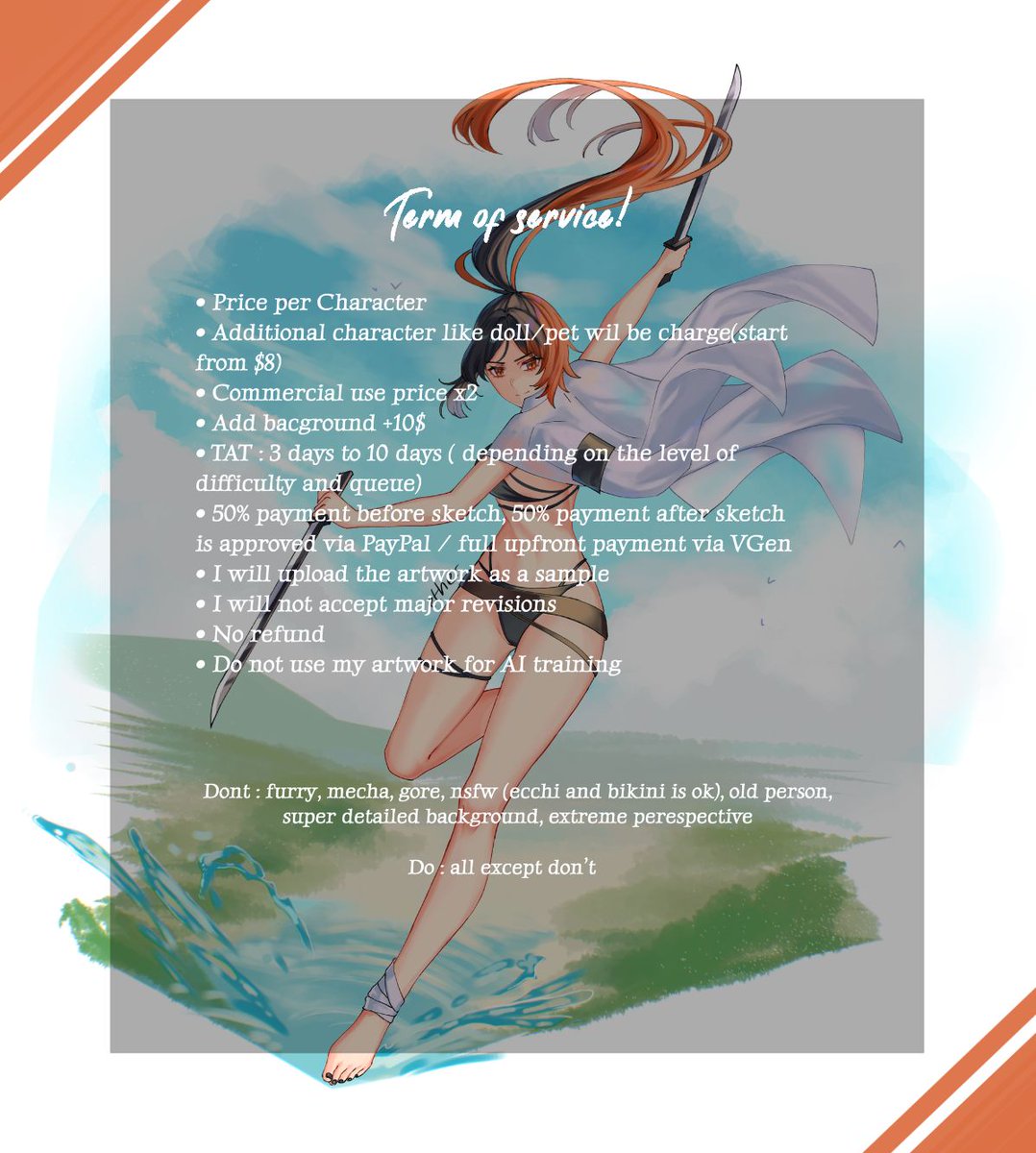 Repost are very appreciated!✨ 
Hello, I'm opening 3 slots for commission. 
DM me for more info
 
Also available via VGen vgen.co/Ether_e_art

#VGenComm 
#commissionsopen