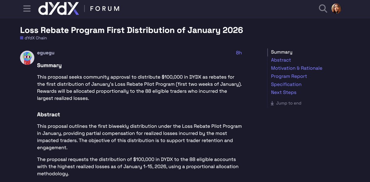 dYdX Foundation tweet media