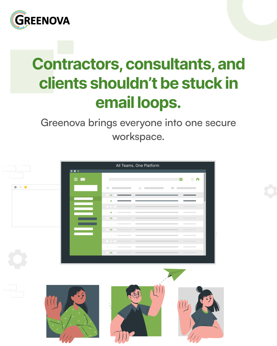 Greenova_1's tweet image. Still stuck in email loops?

Greenova brings contractors, consultants &amp;amp; clients into one secure workspace, so projects move faster and compliance stays clear.

👉 greenova.com.au

#WorkSmarter #ComplianceTech #ProjectTeams #CONNECT