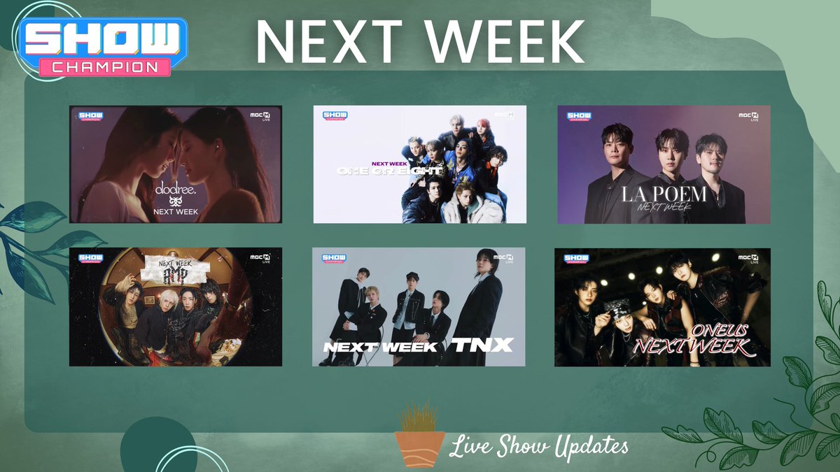 Show Champion Next Week! Jan, 28th

#dodree #ONEOREIGHT #LAPOEM #AxMxP #TNX #ONEUS