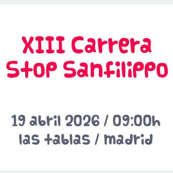 EventsThinkerSL's tweet image. YA TENEMOS FECHA PARA 2026!!!
El 19 de Abril 2026 vuelve la Carrera Popular Stop Sanfilippo al barrio de Las Tablas.

ID RESERVANDO LA FECHA!!!
stopsanfilippo.org/carrera-stop-s…