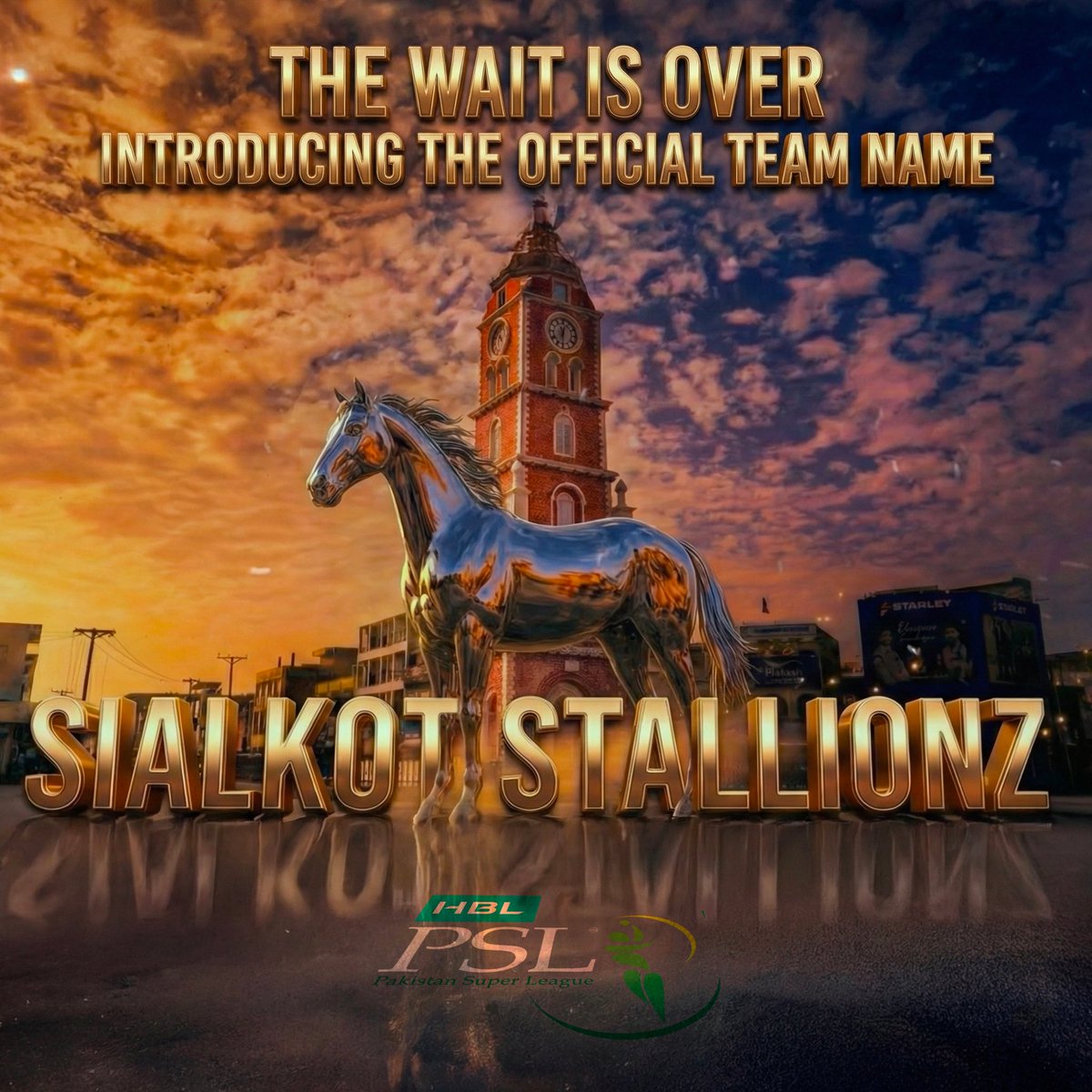 PSLStallionz's tweet photo. The wait is over.
A new force rises — Sialkot Stallionz.” ⚡

#SialkotStallionz https://t.co/vv7Dm1nJGW