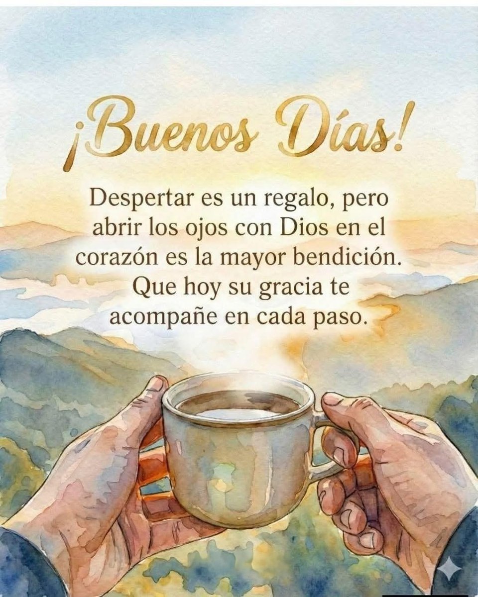 jordaninavarro's tweet photo. Despertar es un regalo, pero abrir los ojos con Dios en el corazón es despertar al milagro. 
☕️🍃🌿🌾☕️🍃🌿🌾☕️ https://t.co/kIgdXSyXbS