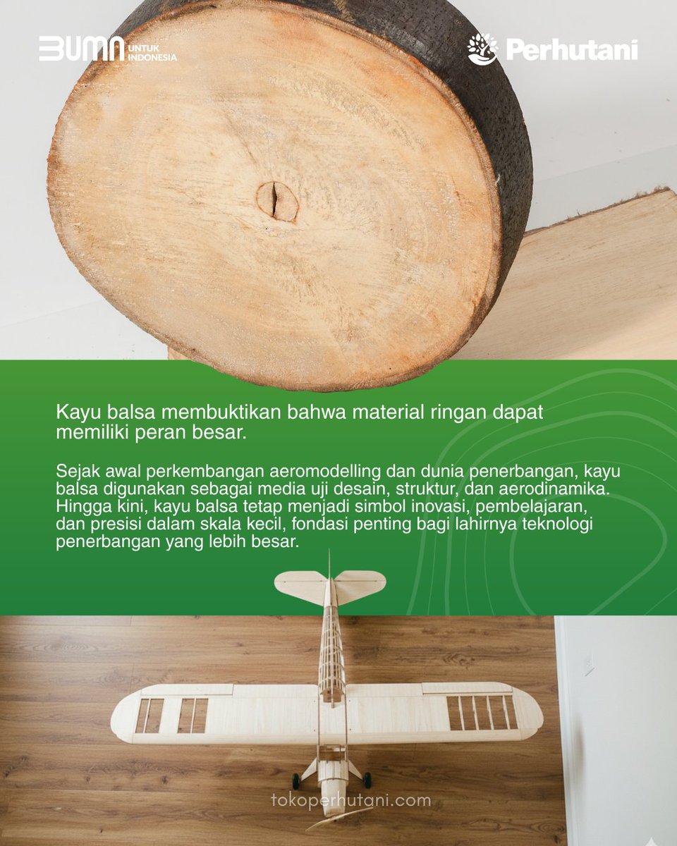 Hello sobat TokoPerhutani,

Kayu sebagai bahan material pembuatan pesawat,
Hah emang bisa?!

Jadi gini sob, Sebelum sebuah pesawat benar-benar terbang di angkasa, semuanya dimulai dari sebuah model uji.

Simak thread ini ya!

#perhutani
#BUMNuntukIndonesia
#hutan
#woodindonesia