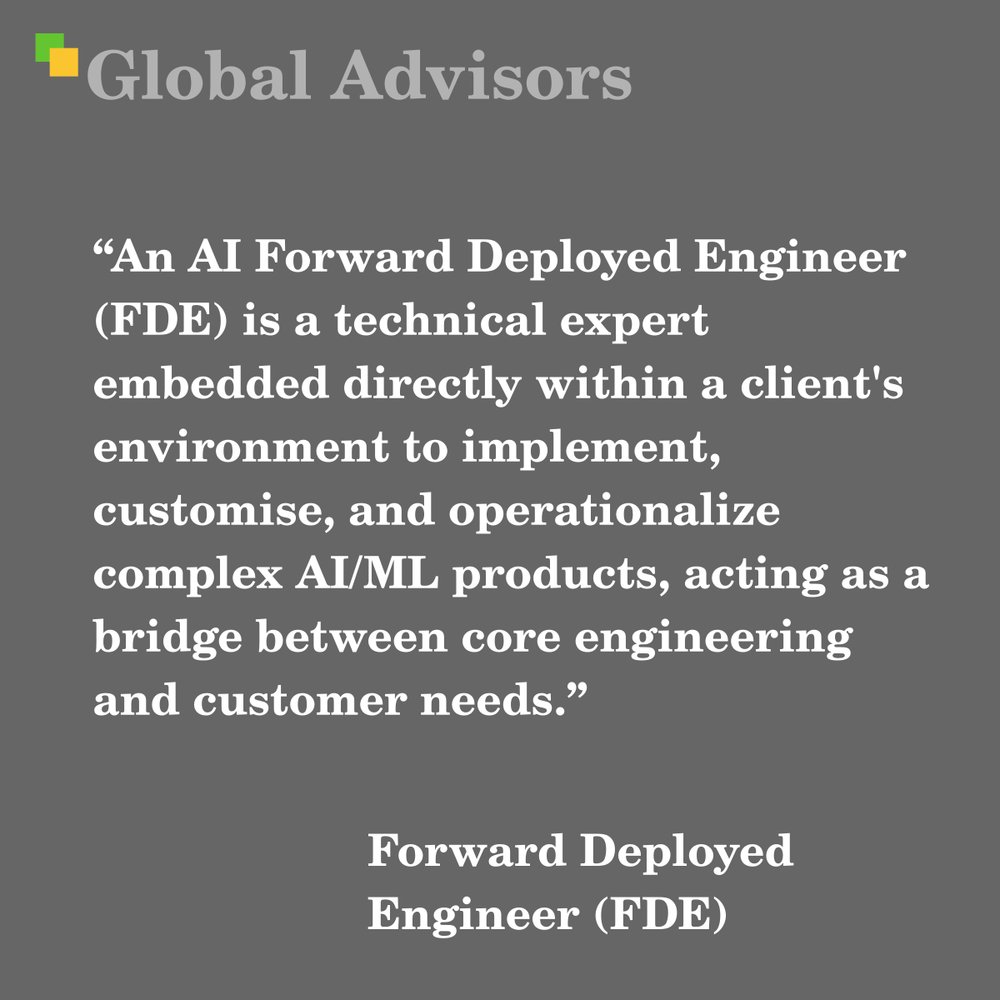 global_advisors's tweet image. #Term: #ForwardDeployedEngineer (#Fde)

"An #Ai Forward Deployed Engineer (FDE) is a technical expert embedded directly within a client's environment to implement, customise, and operationalize complex AI/ML products, acting as a bridge between cor...

with.ga/drm3t