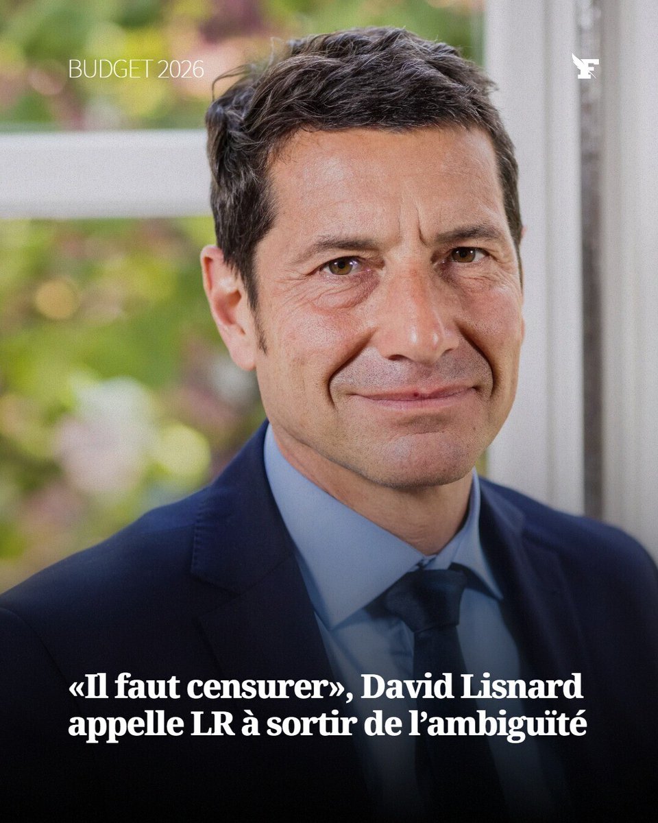 Le_Figaro's tweet image. «LR devrait déposer une motion de censure, proposer un contre budget», assure David Lisnard. →l.lefigaro.fr/TTL2