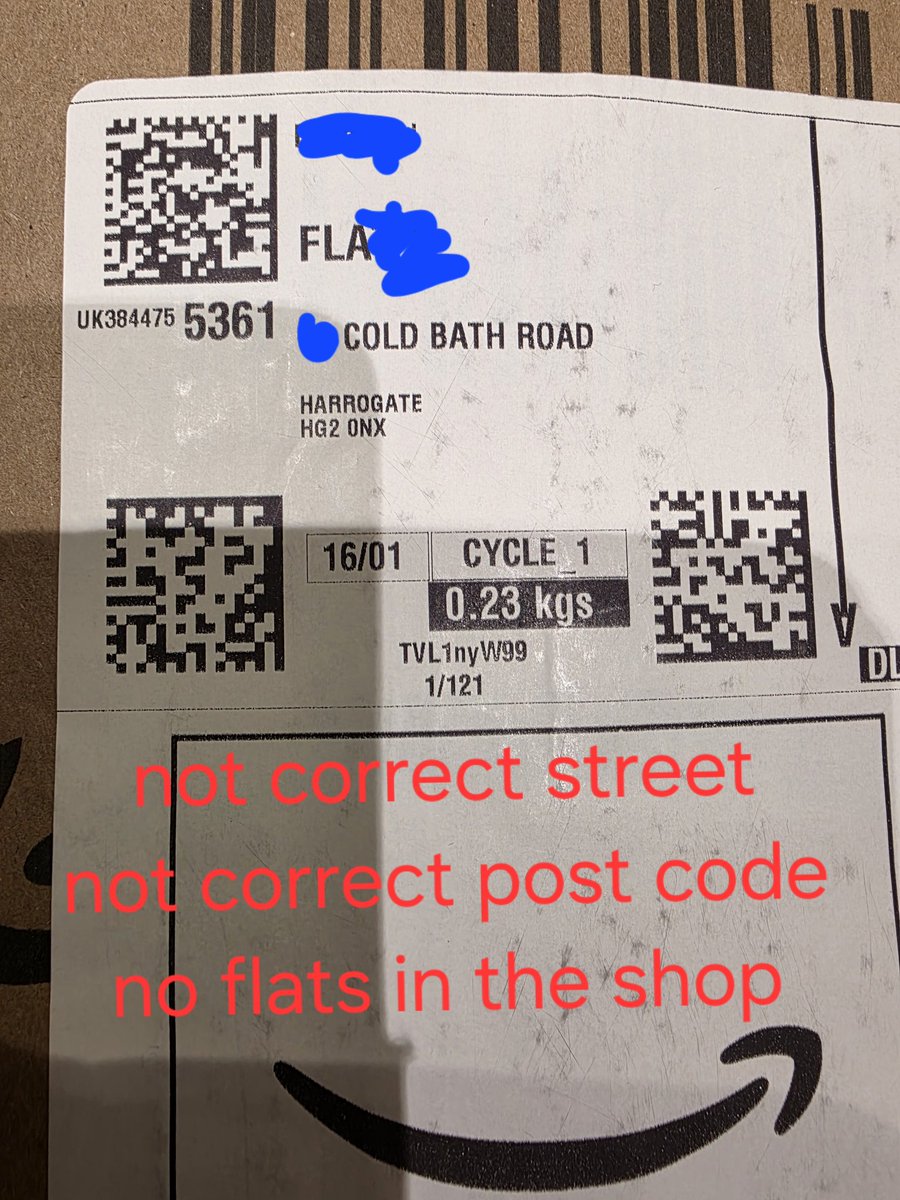 Hey <a href="/AmazonUK/">Amazon.co.uk</a> this was delivered to the wrong side of town, to a shop! Can one of your drivers pick it up and deliver it to the correct address. <a href="/AmazonHelp/">Amazon Help</a>