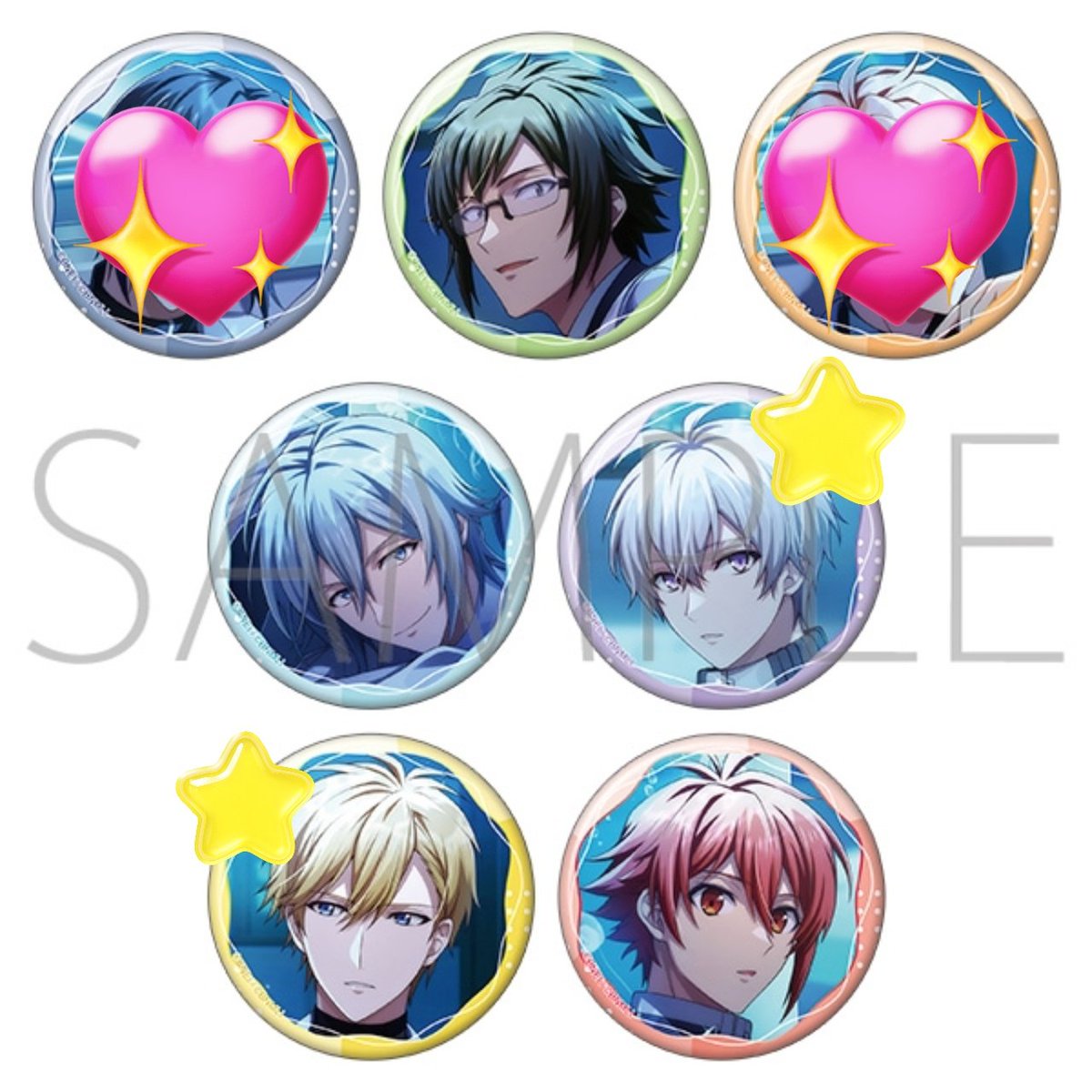 knert_u's tweet photo. 【交換】アイドリッシュセブン キャラバッジコレクション／Crz Love　缶バッジ

【譲】大和、環、陸（各10）
【求】壮五、ナギ（各15）

10BOX予約
郵送または大阪手渡し

数揃えたいため返信にお時間いただく可能性があります

お気軽にお声がけください https://t.co/5uS3Q8JwFr
