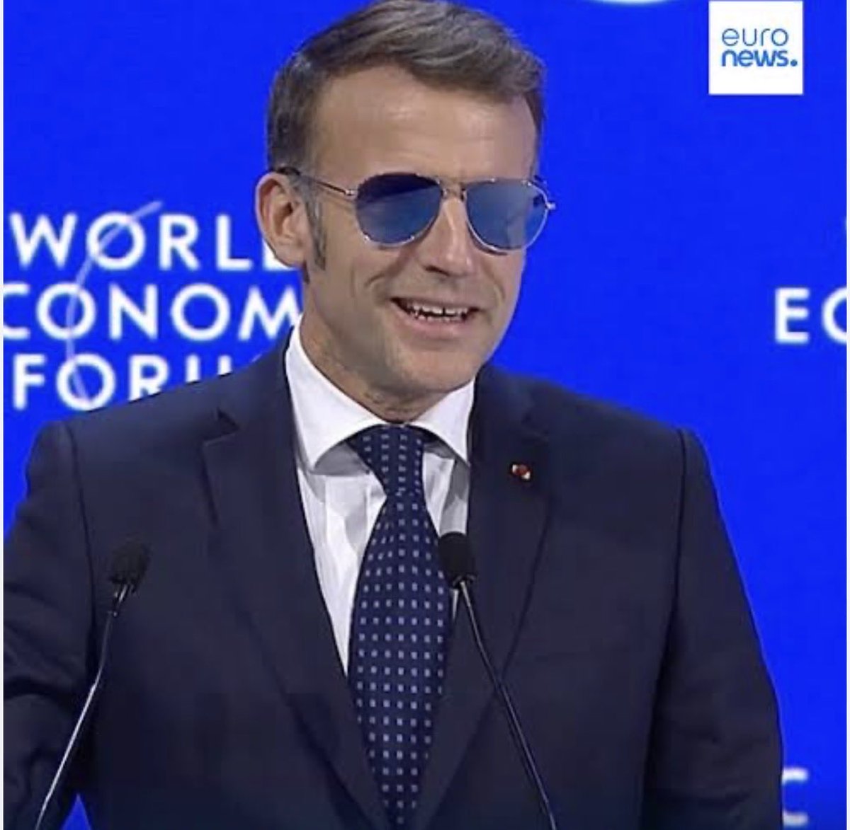 What’s up with the sunglasses 🕶️ Macron? Your husband give you a black eye?