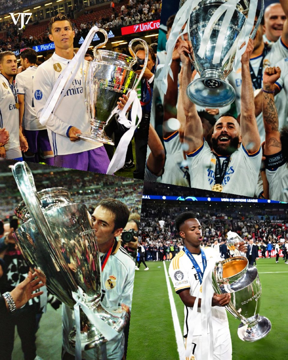 📊 Real Madrid players with the most goals and assists in the 21st century.

🇵🇹 C.Ronaldo - 538 G/A 
🇫🇷 Benzema - 484 G/A
🇪🇸 Raul - 223 G/A
🇧🇷 VINI JR - 207 G/A ⏳

A class of their own!