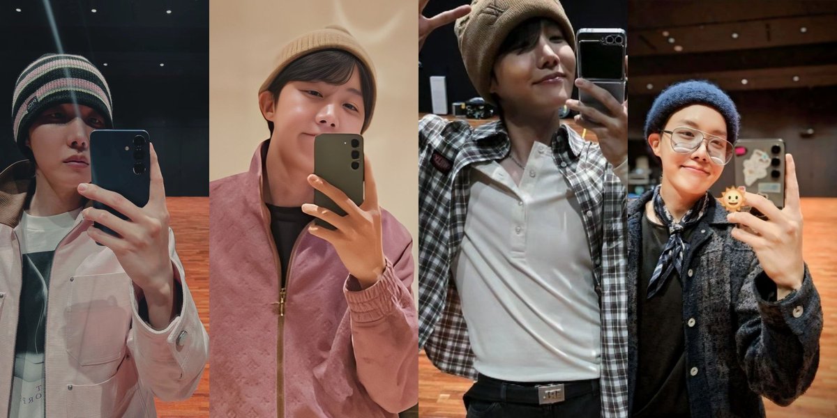 hobigaloree's tweet image. the genre of hobi's mirror pics in a beanie🥺💕