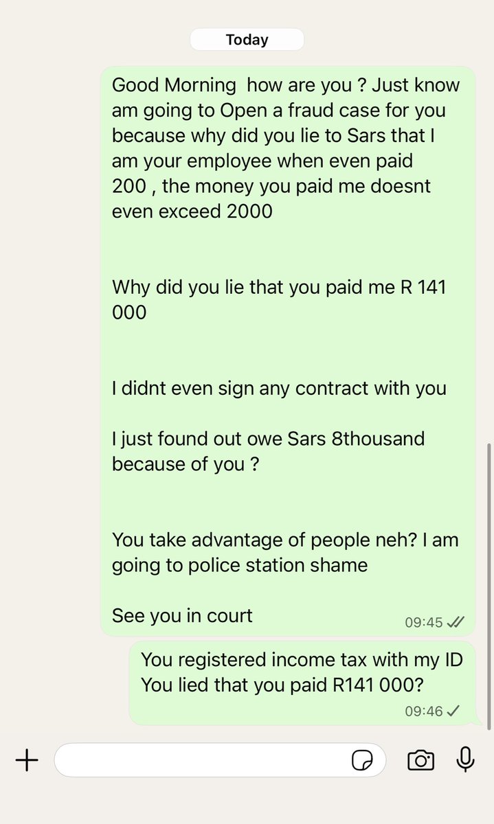 I assisted this indian lady with admin work in 2024 and she only paid me 200 per day , two weeks a day . I quited before a month because wth .

She took my ID registered for income tax and Lied that she paid me a total of R141000.

51 year old with a criminal mindset?