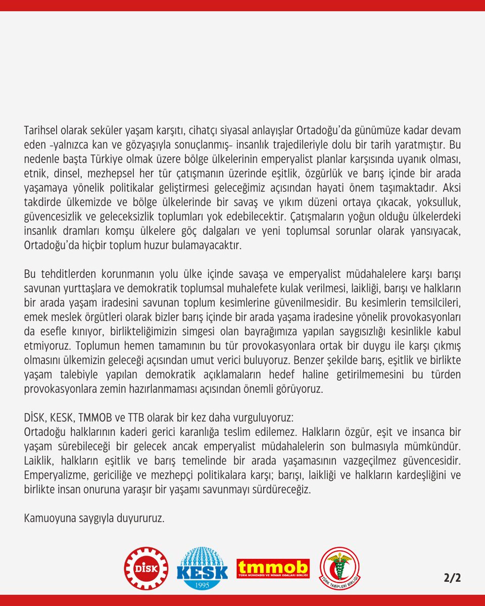 Ortadoğu Halklarının Kaderi Emperyalizme ve Gerici Karanlığa Teslim Edilemez! Barış İçinde Birlikte Yaşama İrademize Yönelik Provokasyonları Kınıyoruz!

Suriye’de Halep merkezli olarak süren ve IŞİD artığı gerici güçler eliyle gerçekleştirilen saldırılar, emperyalizmin
