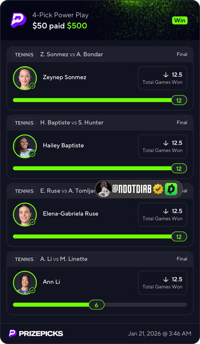ndotdiab's tweet image. BANGGGG TENNIS SWEEP 🧹 10x ✅ 3x ✅ 

LIKE this for chance to win $$ gonna cash app some people later tonight 💸 

posted this banger FREE for twitter.. no excuse not to join the discord if you cashed! discounted link in comments below to join ⬇️ &amp;amp; lemme see those green slips 🤑