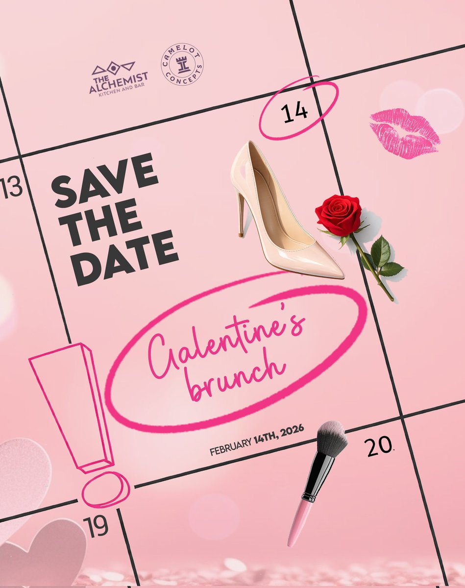 MushroomInc's tweet photo. Ladies, Galentine’s 2026 Brunch is officially here! 
This 14th February, @thealchemistkla comes alive as @CamelotConcepts brings you the ultimate girls’ celebration. Toast to your besties, bond over laughs, relive your favourite moments, and soak in all the love.

—@Jude_Mugabi https://t.co/ghgeoyd0gB