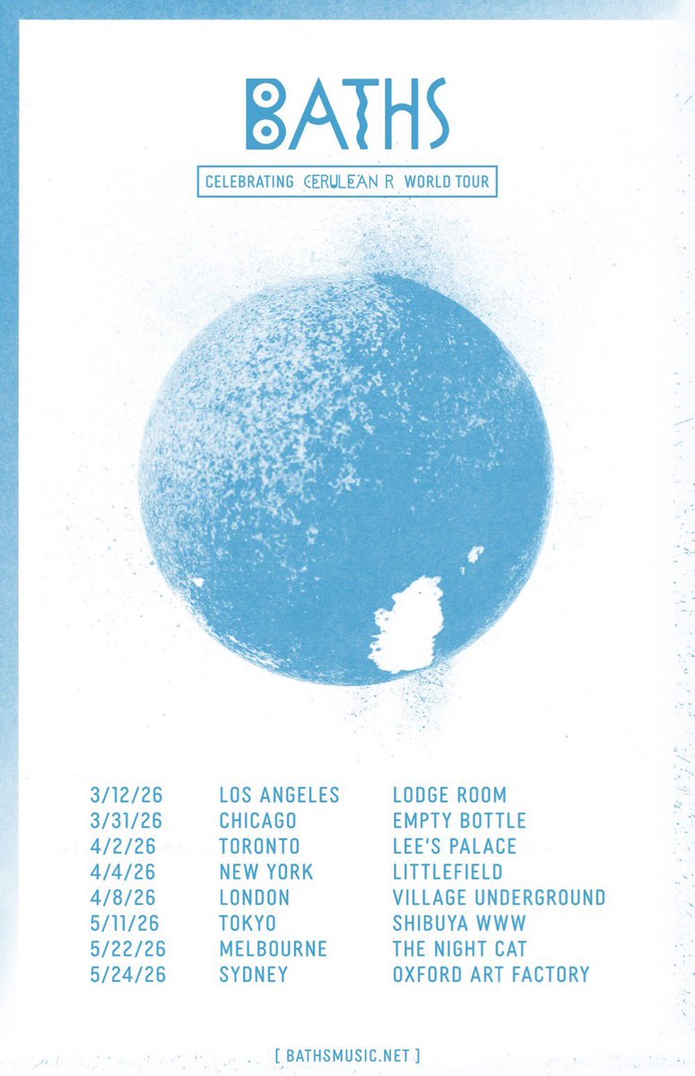 Baths、待望の7年ぶり来日となる東京・渋谷WWW公演（2026年5月）を発表！

記念碑的デビューLP『Cerulean R』15周年リイシューリリース！豪華3LP仕様配信中！