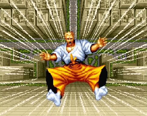 格ゲー・スーパースターシリーズ。「毎回ビルから落下」でおなじみ。ギース・ハワード！