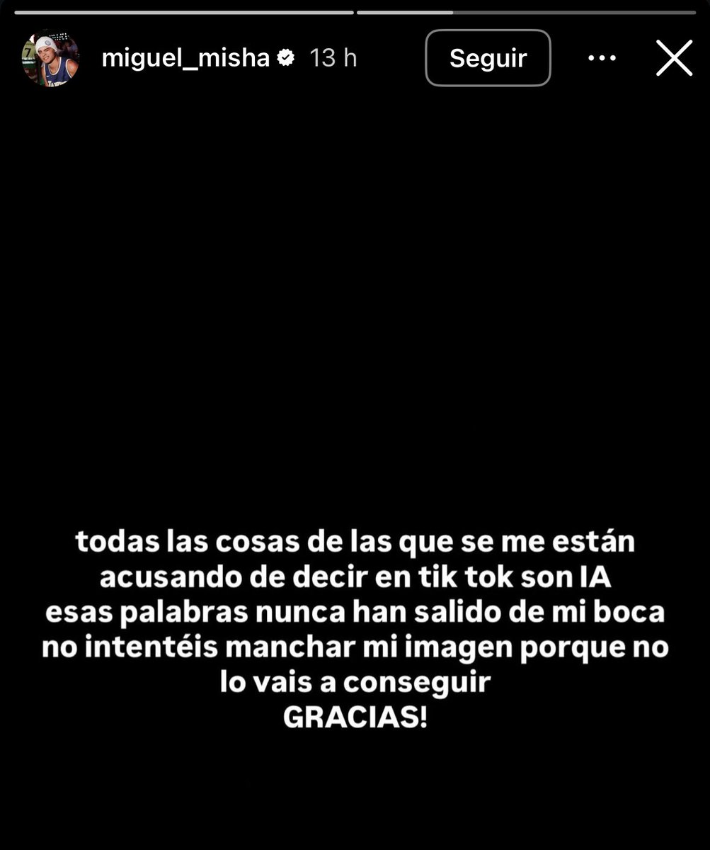 Ahora Misha diciendo que todo ha sido IA cuando yo estaba en ese directo. Estás mentiroso desgraciado. Como entre a la cárcel no pienso verlo y se acabó. Me da igual que pasen meses y el tema se olvide, yo no olvido