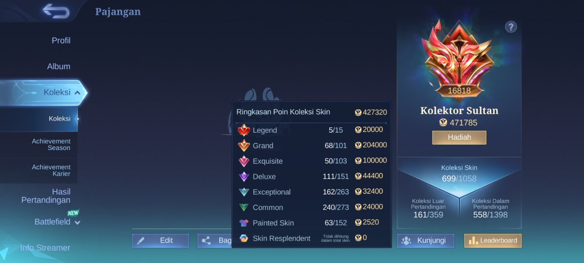 shinkikoru's tweet image. WTS AKUN MLBB

Ex Immortal 108

Diamond: 16k
COA: 1k
SL Fragment: 2,9k
Magic Wheel Potion: 46 pcs
Recall: tastas, black void

100% safe, langsung CE
p.s. not in rush, will take the most reasonable price
#zonauang #wts #akunmlbb