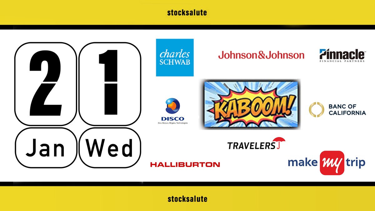 Happy Wednesday, investors! 📅 Interesting #earnings for today: • $TRV  Travelers 🏢 • $HAL Halliburton 🛢️ • $DISCO Disco Corp 🔧 • $MMYT  MakeMyTrip ✈️ • $SCHW Charles Schwab 💼 • $JNJ Johnson & Johnson 💊 • $BANC  Banc of California 🪙 • $PNFP ...