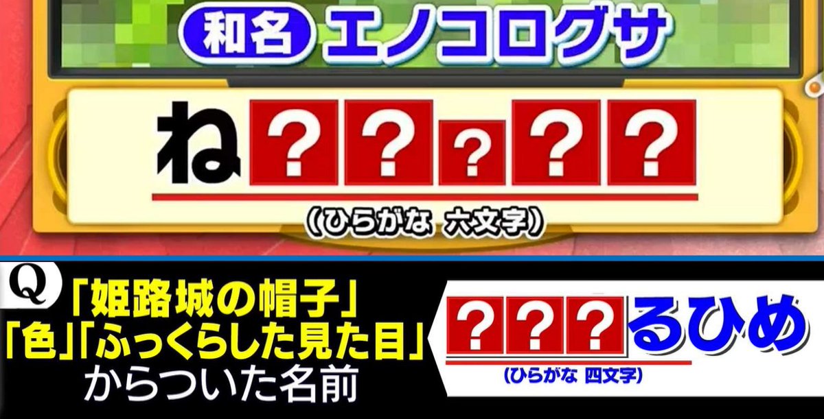 これって何のこと？クイズ等の文字ヒントのテロップを先日の炎チャレ