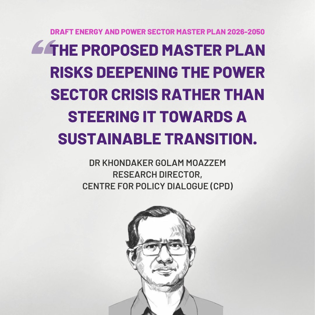 bdpowerpathways's tweet photo. Given 🇧🇩 already has a #fossilfuel-driven master plan, the recently announced draft Energy and Power Sector Master Plan 2026-2050 appears to be another counter to the country's #energytransition goals. More👇
https://t.co/WTjexq8jV1 https://t.co/8geW31XErV