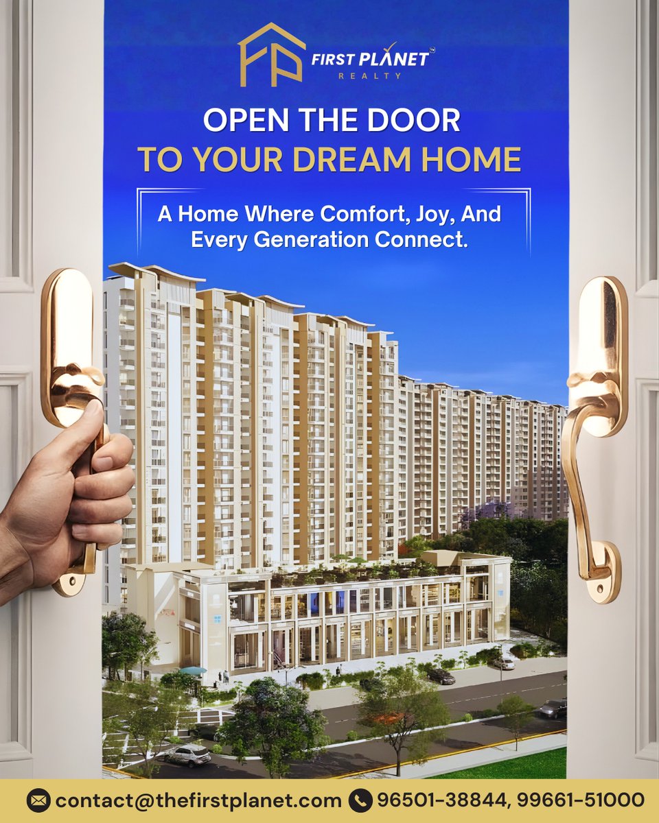 FirstPlane39869's tweet image. Open the door to your dream home 🏡✨
A place where comfort, joy, and every generation connect.
Because the right home changes everything.
📞 96501 38844 | 99661 51000
📧 contact@thefirstplanet.com
#DreamHome #FirstPlanetRealty #LuxuryLiving
#ModernHomes #HappyLiving #
