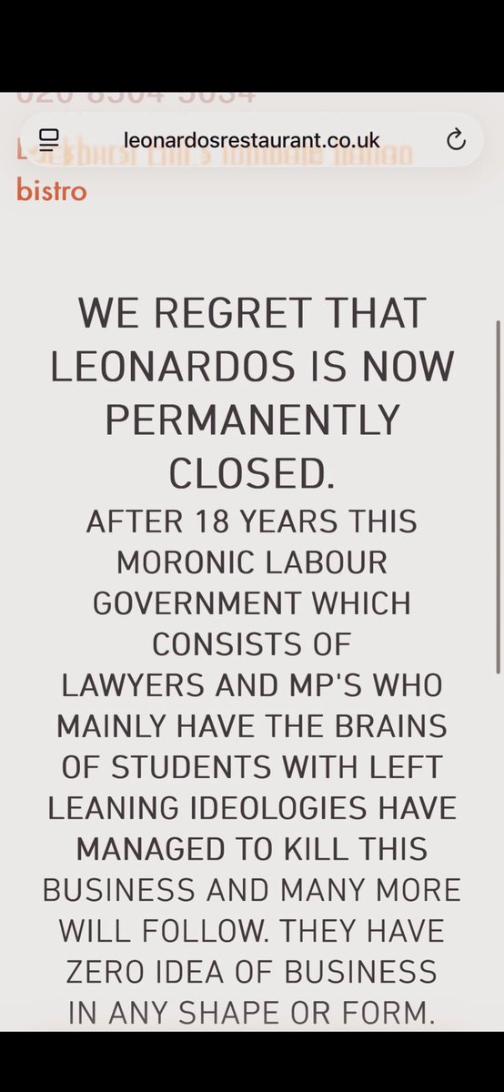 rodbishop15's tweet image. A sad notice from one lovely Italian restaurant in #Essex. 
It could just as well apply to thousands more small businesses, especially in #hospitality. 
This government is destroying Britain. 
(Unless you run a nail bar, Turkish barber, or takeaway food outlet) 
#Inflation…