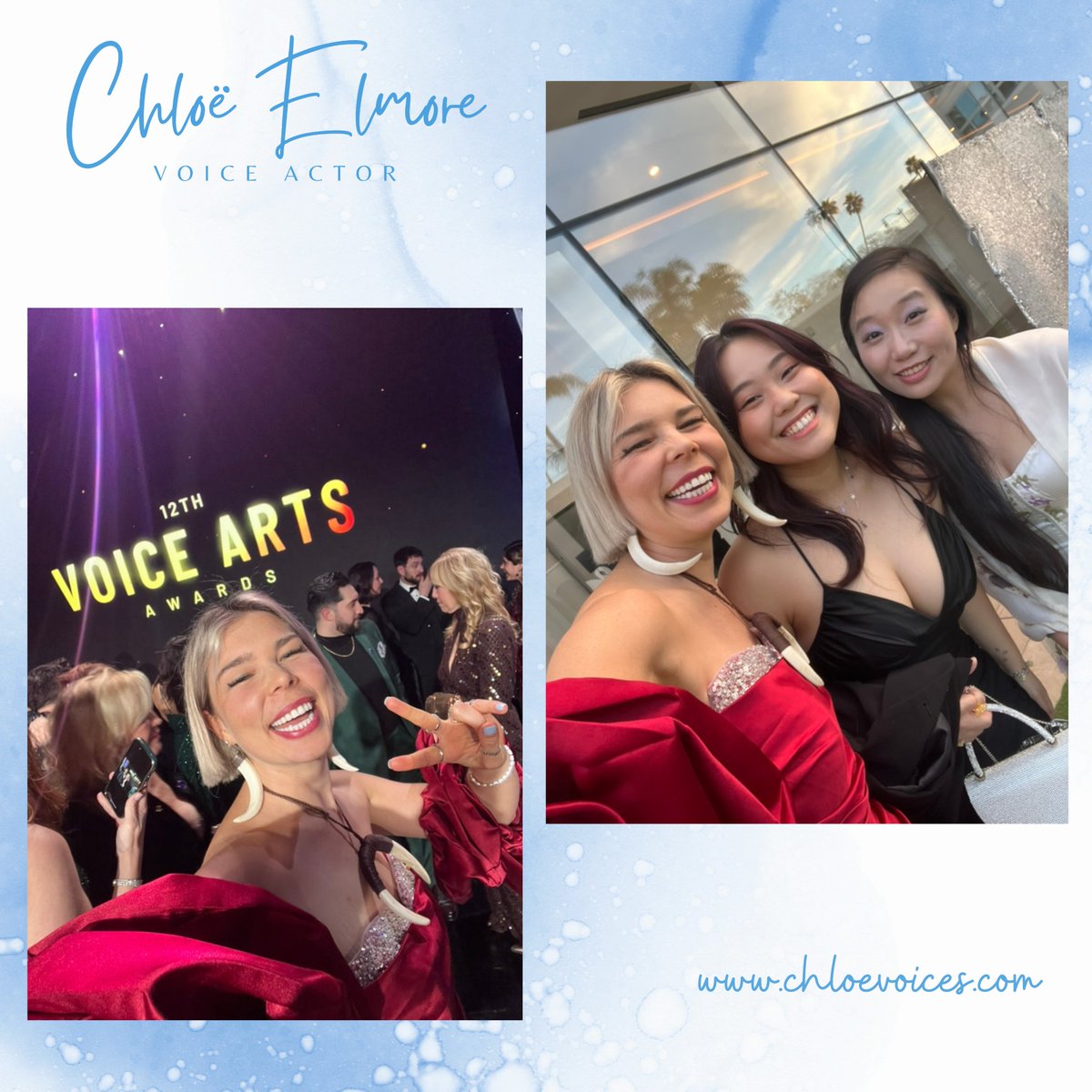 ChloeElmoreVO's tweet image. Okay Peeps!!! SOVAS 2026 photo time!!!!

Still freaking AMAZED that I won "Best Voiceover for Outstanding TV Promo Campaign" for the @Olympics Memories of the Future spots AND was among the winners for "Outstanding Audio Drama - Best Ensemble Cast" for @PartialVeilAD!!!! 

What.…