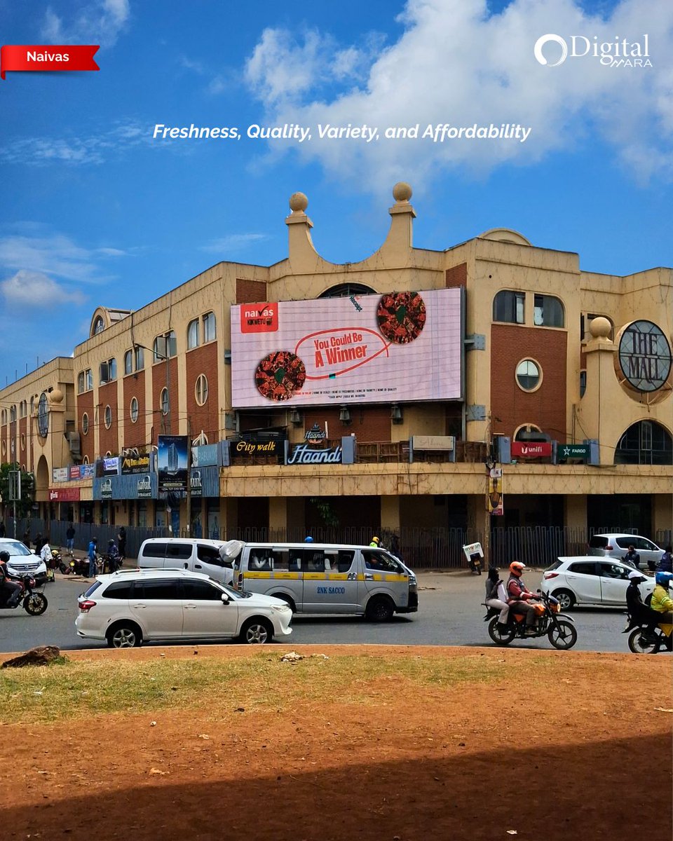 DigitalMara1's tweet image. Big screens. Bigger value.
Catch Naivas live on our LED screen at The Mall, Westlands,
freshness, quality, variety and affordability on display.

#OOHAdvertising #LEDAdvertising #Westlands #TheMallWestlands #Naivas #BrandVisibility