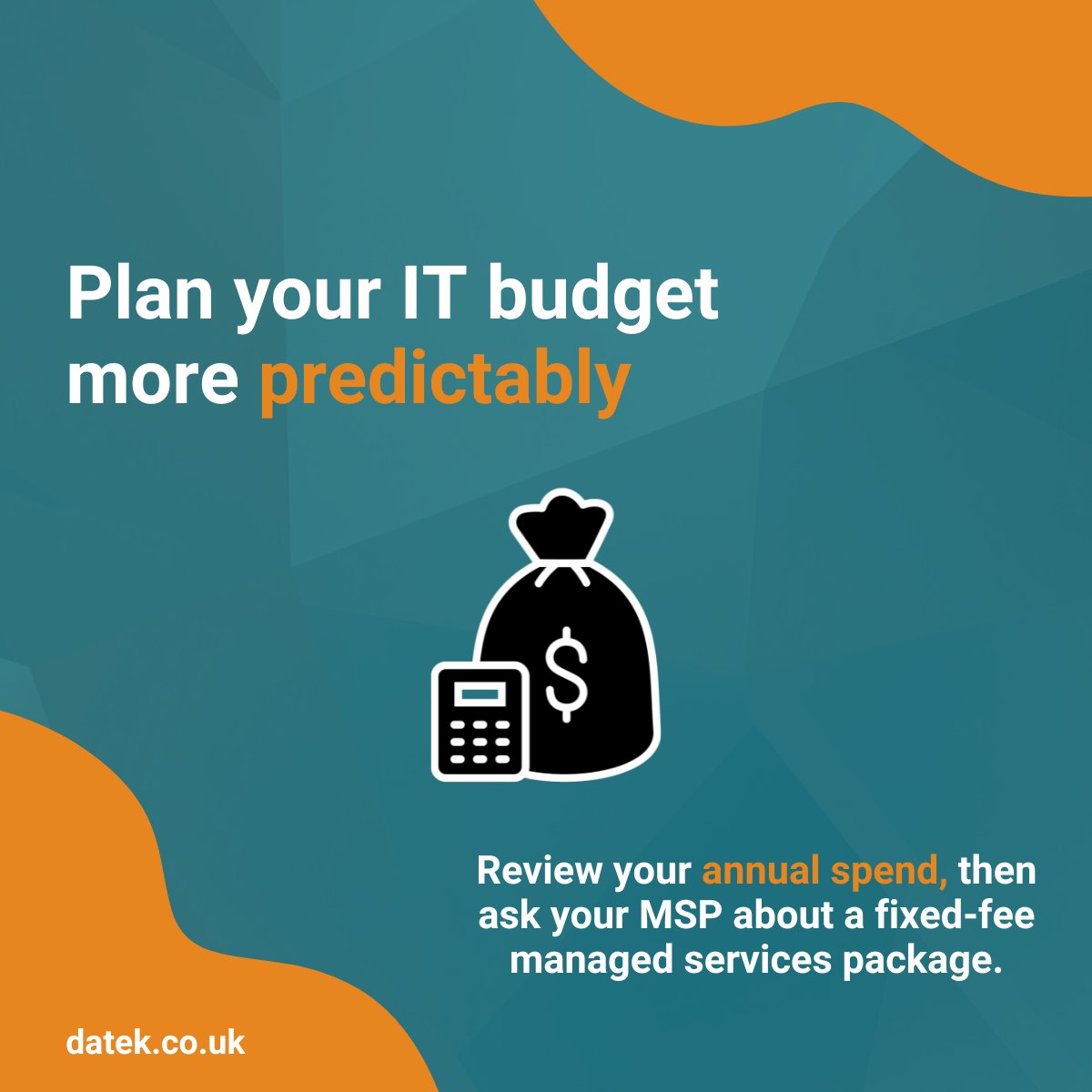 Unexpected IT costs add up fast. 

Review your annual spend and consider a fixed-fee managed service for better control and clarity.

👉 Let’s review your options - visit-our.link/oFGJ0mW

#ITBudget #ManagedServices #BusinessPlanning