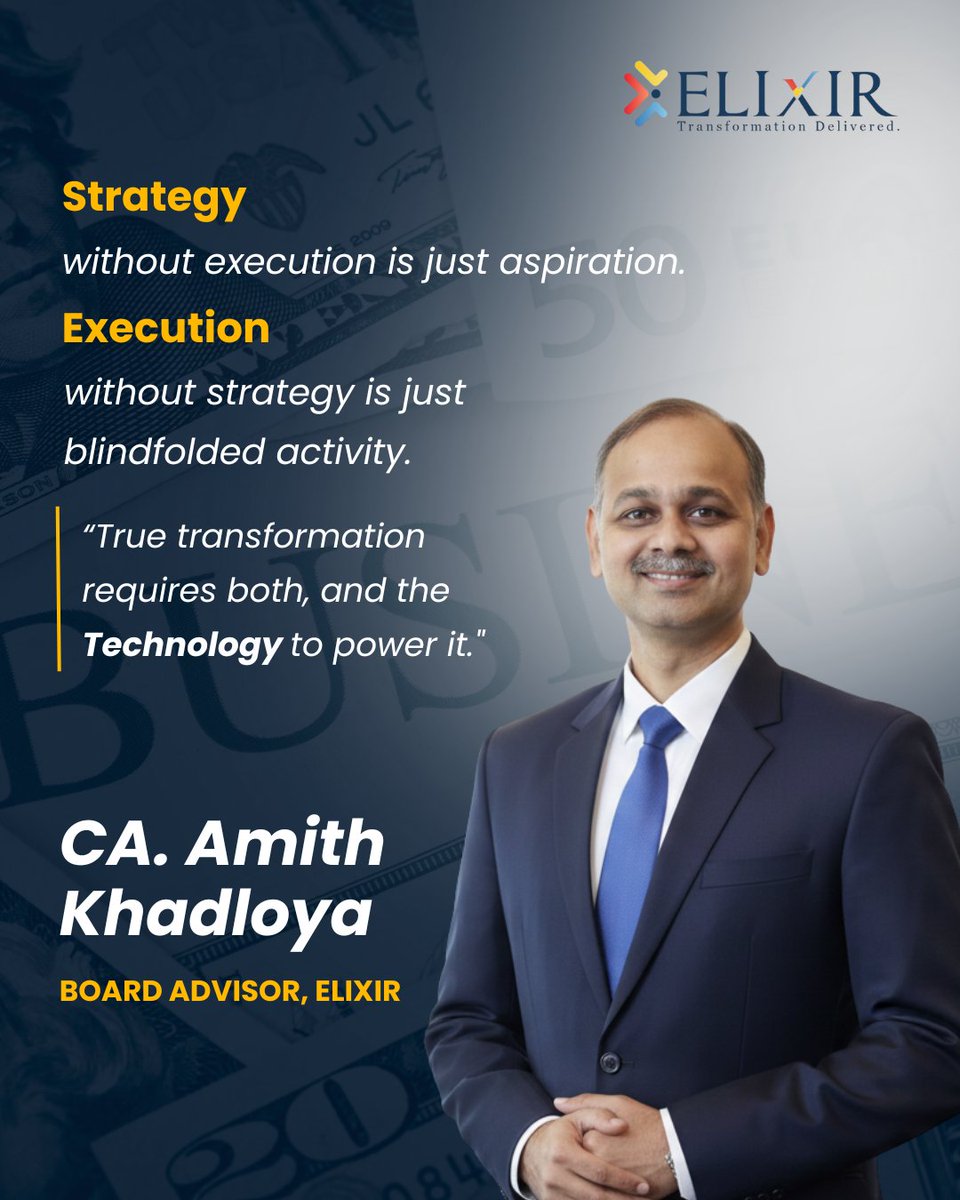 Elixirglobal_'s tweet photo. Here's our Board Advisor, CA, Amith Khadloya’s take on what drives true business transformation!

Catch all the latest insights from our top voices at ELIXIR.

#BridgingTheGap between business ambition and digital transformation.
#Elixir #Business #ledership #thoughts https://t.co/cwFPxBPl8K