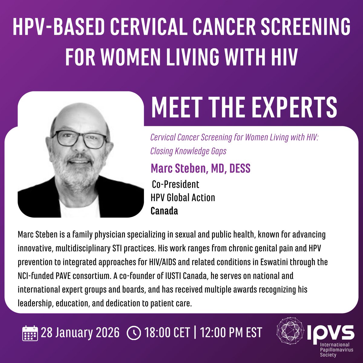 IPVSociety's tweet photo. Meet the experts who will share the latest recommendations for HPV-based #CervicalCancerScreening in women living with HIV.
Explore current guidance, key challenges in screening implementation, and critical knowledge gaps in triage.
🔗https://t.co/iq89EJy1zW
@MarcSteben https://t.co/33lee335gu