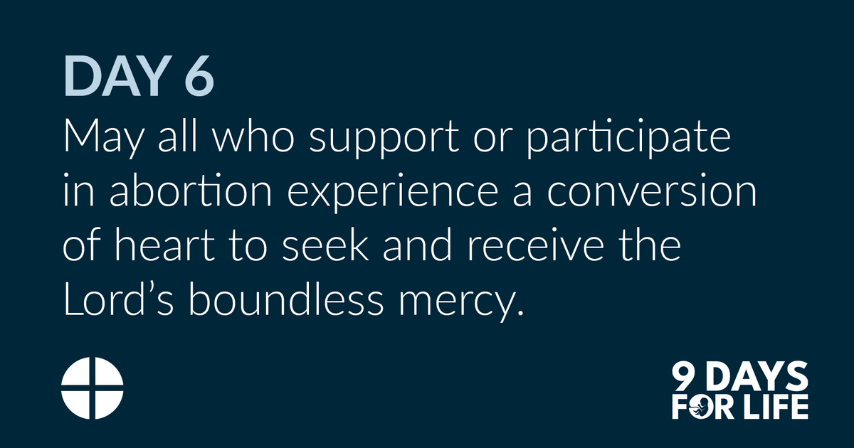 USCCB's tweet image. May all who support abortion experience a conversion of heart. Today's #9DaysforLife prayers: ow.ly/K3pA50XXIzK.