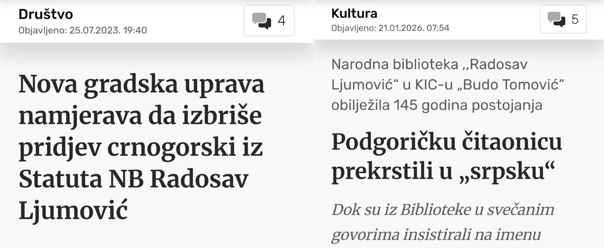 Šestogodišnja priča o "pomirenju" sumirana u dva naslova: